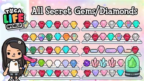 ALL SECRET DIAMONDS GEMS IN TOCA LIFE WORLD Toca Boca Secrets