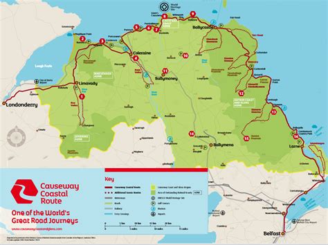 Causeway Coastal Driving Route Map And Guide Derry To Belfast Northern Ireland Activemeie