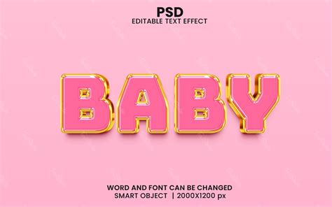 Baby Pink Gold 3d Text Effect Photoshop Premium Psd File