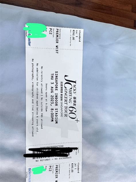 Jacky Cheung Concert Ticket Singapore Aug Cat Tickets Vouchers