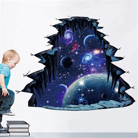 D Planet Floor Wall Sticker Removable Wall Art Mural Decals Wallpapers