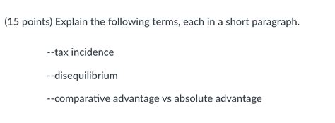 Solved Points Explain The Following Terms Each In A Chegg