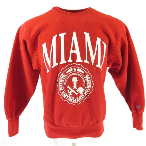 Vintage 90s Miami University Champion Sweatshirt Mens L Deadstock