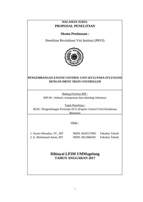 PDF HALAMAN JUDUL PROPOSAL PENELITIAN Skema Pendanaan DOKUMEN TIPS