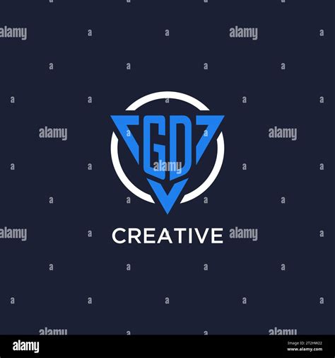 GD Monogram Logo With Triangle Shape And Circle Design Vector Stock