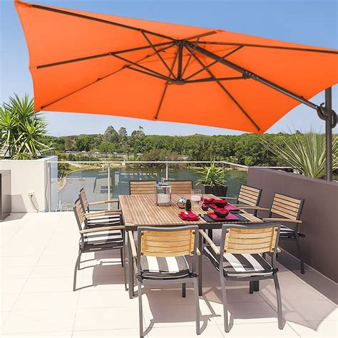 Jearey 82 Ft Square Offset Patio Umbrella With Crank And 360 Degree