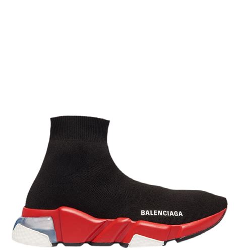 Giày Balenciaga Speed Clear Sole Black Red Giày 607544 W05GH 1038