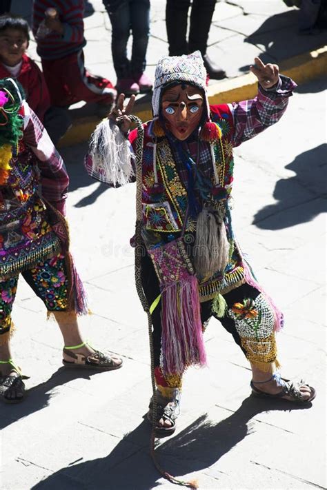 Peru Paucartambo Carnival With Masks And Gestures Traditional Clothing