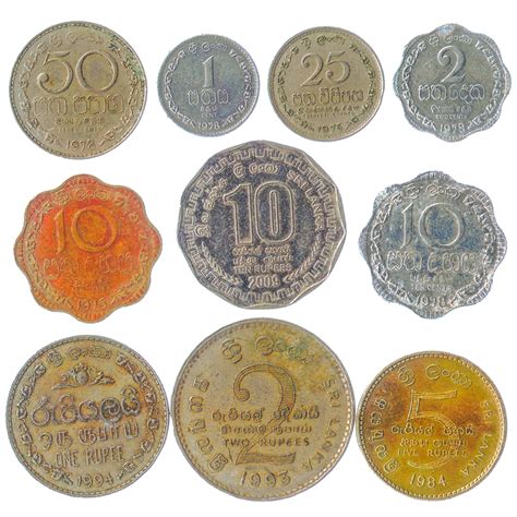 10 Different Coins From Sri Lanka. South Asian Island. Old - Etsy