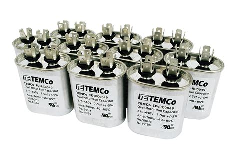 TEMCo Motor Run Capacitor RC0049 7 5 Mfd Uf 370 440 V VAC Volt 7 5 Uf