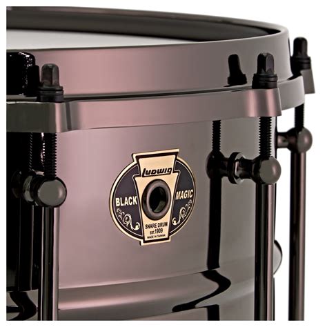 Ludwig 14 X 6 5 Black Magic Beaded Brass Snare Drum At Gear4music