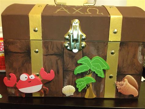 Treasure Chest Craft Box Painted To Look Like Wooden Boards Treasure