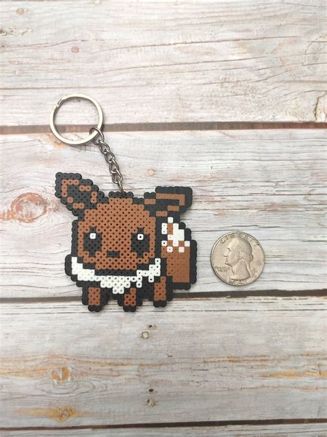 Eevee Pokemon Perler Bead Keychain - Etsy