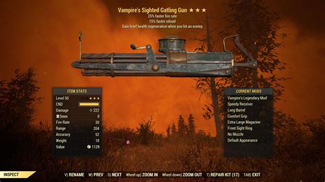 Buy Vampire S Gatling Gun 25 Fas In Fallout 76 Items Offer 251831892