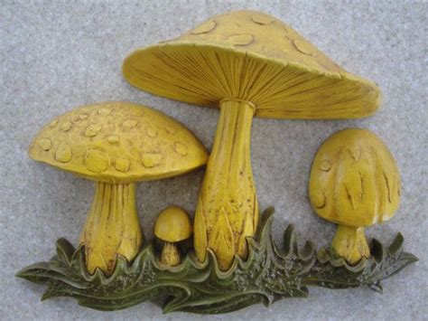 Vintage 70s Mushroom Yellow Green 3d Wall Art Decor 1500 Via Etsy