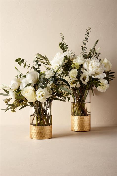 Dipped Gold Vase From Bhldn Flower Centerpieces Wedding White