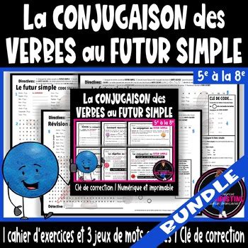 Verbes Au Futur Simple I Cahier D Activit S Et Mots Cach S I French Verbs