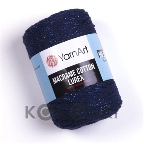 Sznurek Yarnart Macrame Cotton Lurex Mm Granat Z Nici Niebiesk