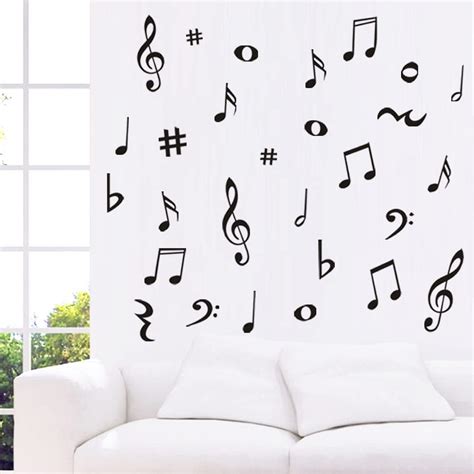 Calcomanías De Pared De Notas Musicales Notas Musicales Creativas