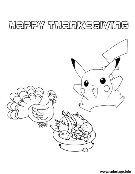 Pokemon Thanksgiving Coloring Pages