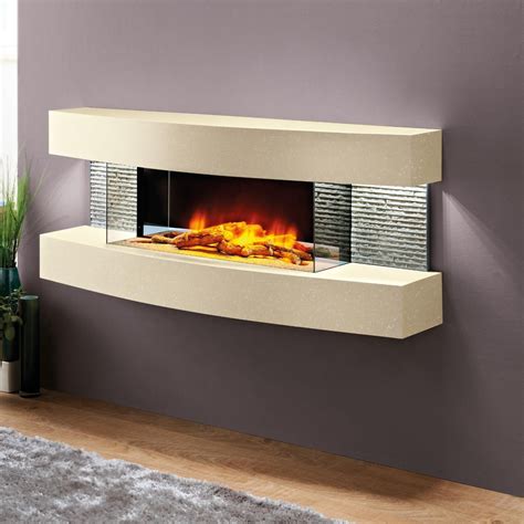 Evolution Fires Fwmcm Miami Curve 48 Inch Wall Mount Electric Fireplace Marfil Bbqguys