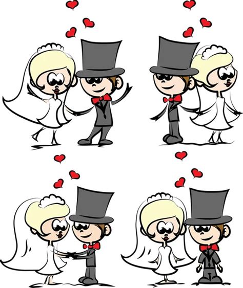 Wedding Cartoon Bride And Groom Stock Illustration By ©virinaflora