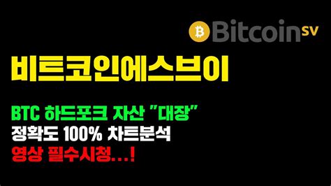 비트코인에스브이 긴급 Btc 하드포크자산 대장주 정확도 100 차트분석 영상 필수시청 코인시황 Youtube