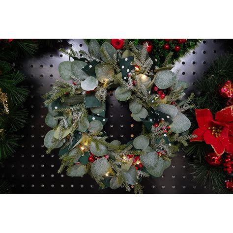 Coronita De Craciun Pentru Usa Rosu Verde 40 Cm PVC Artificiala