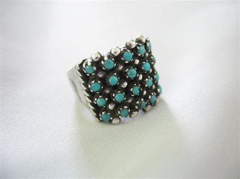 Snake Eye Turquoise Ring Petit Point Native American Etsy Turquoise