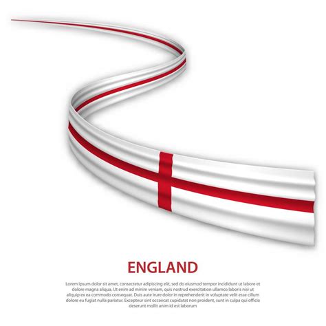 Ondulaci N Cinta O Bandera Con Bandera De Inglaterra Vector En