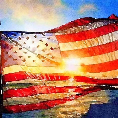 American Flag Watercolor Flag Watercolor Digital Download Etsy Flag