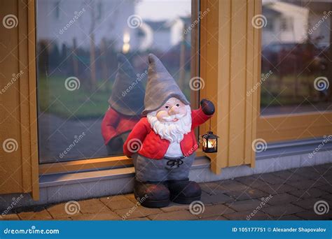 Gnome Figure Standing Near An Entrance Door Editorial Photo Image Of