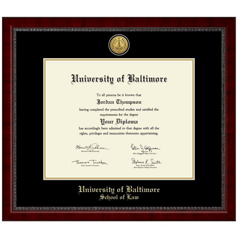 Gold Engraved Medallion Diploma Frame In Sutton University Of Baltimore