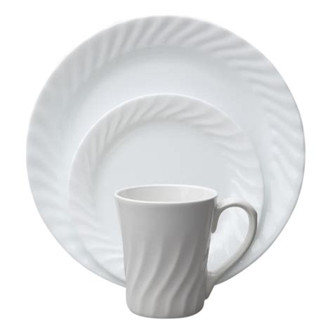 Sculpted Swirls Bring Classic Beauty To This All White Dinnerware Corelle Dinnerware Set