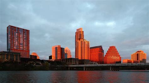 Austin, Texas Skyline Glows at Sunset Stock Photo - Image of sunny, river: 113991750