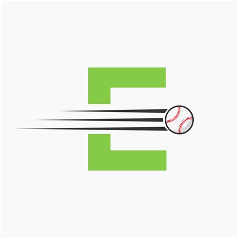 Initial Letter E Baseball Logo With Moving Baseball Icon 22947681 ...