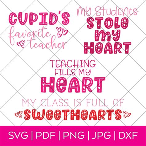 Teacher Valentine SVG Bundle - Valentine's Day SVG - Pineapple Paper Co.