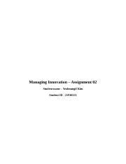 Managing Innovation Cw Final Assignment Docx Managing Innovation