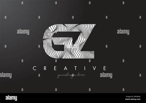 Gz G Z Letter Logo With Zebra Lines Texture Design Vector Illustration