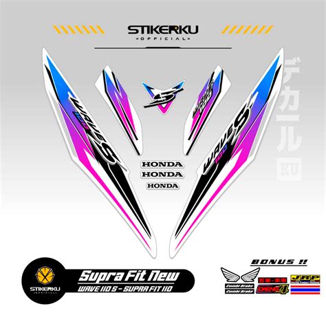 Striping Supra Fit New Motif Stock Decal Wave S Stickers