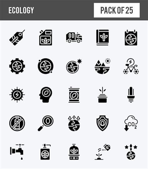 Ic Nes De Glyphes D Cologie Pack Illustration Vectorielle Vecteur