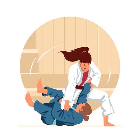 Jiu Jitsu Fighting Concept Vector Art At Vecteezy