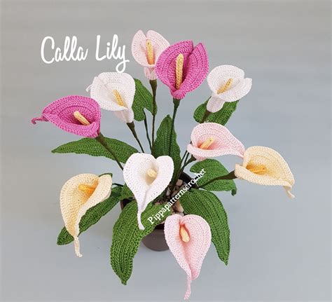 Crochet Calla Lily Pattern Photo Tutorial Crochet Calla Lily Wedding Bouquet Pattern For Decor