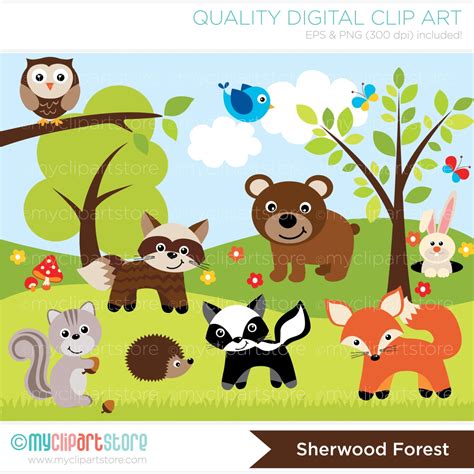 Woodland / Sheerwood Forest Animals Clip Art / by MyClipArtStore