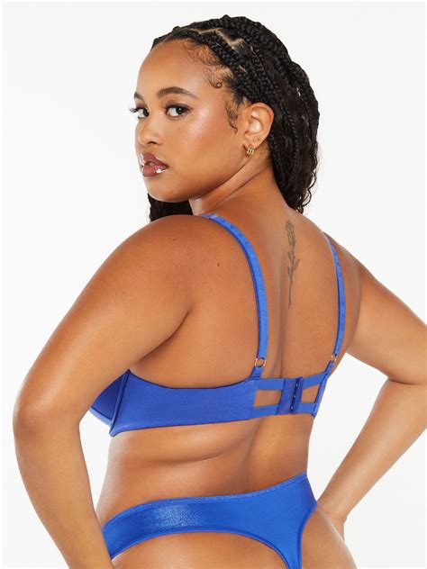 Core Microfiber Metallic Push Up Bra In Blue Savage X Fenty France