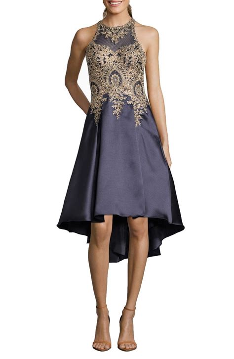 Xscape Embroidered High Low Mikado Cocktail Dress Nordstrom Trendy