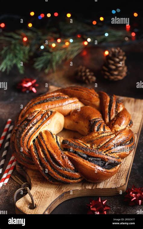 Sweet Bread Wreath Honey Brioche Garland With Dried Berries And Nuts Holiday Recipes Braided