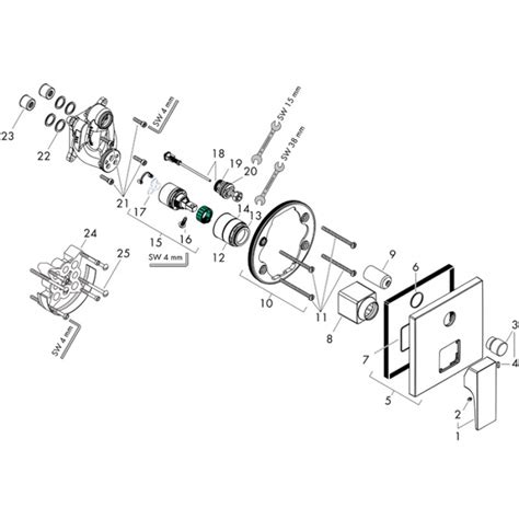 Baterie Cada Sau Dus Hansgrohe Metropol Incastrata Pentru Corp Ingropat