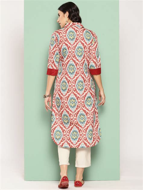 Ahalyaa Women Ethnic Motifs Printed Gotta Patti Crepe Kurta