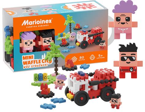 Marioinex Klocki Mini Wafle Wóz Strażacki 80 Elementów Marioinex